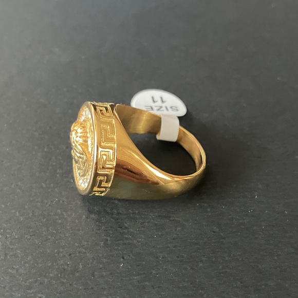 Versace Gold Medusa Ring with CZ Diamond 💎 Size-11 - Picture 5 of 12